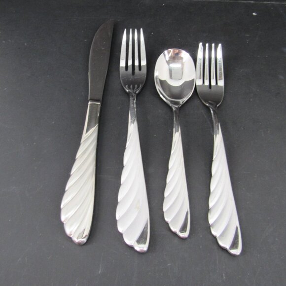 Cuisinart CP-01-LA43 Stainless Feather Design Flatware 4 Piece Replacement Set - Picture 6 of 6